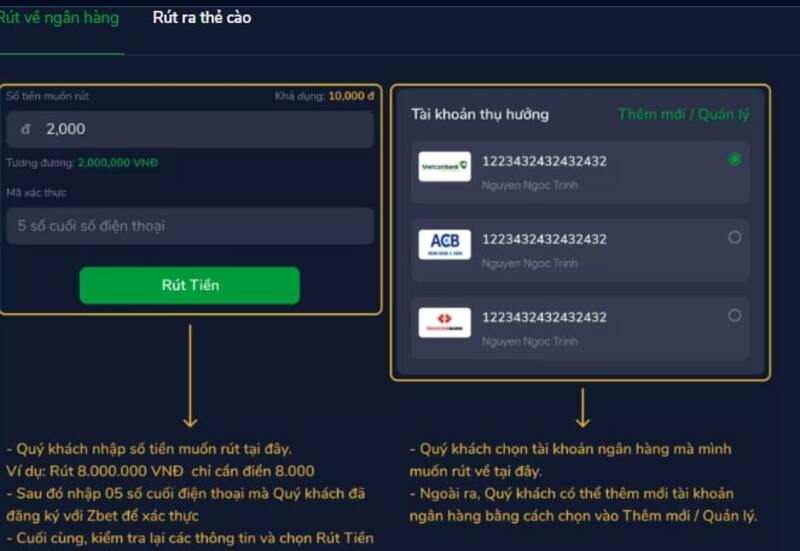 Thao tác rút tiền Banca cực kỳ đơn giản ai cũng có thể làm được